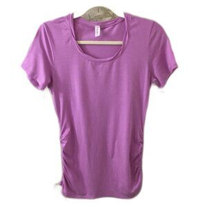 Soybu Short Sleeve Rouched Side Pink T Shirt Women's Size Med